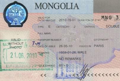 visa mongolie