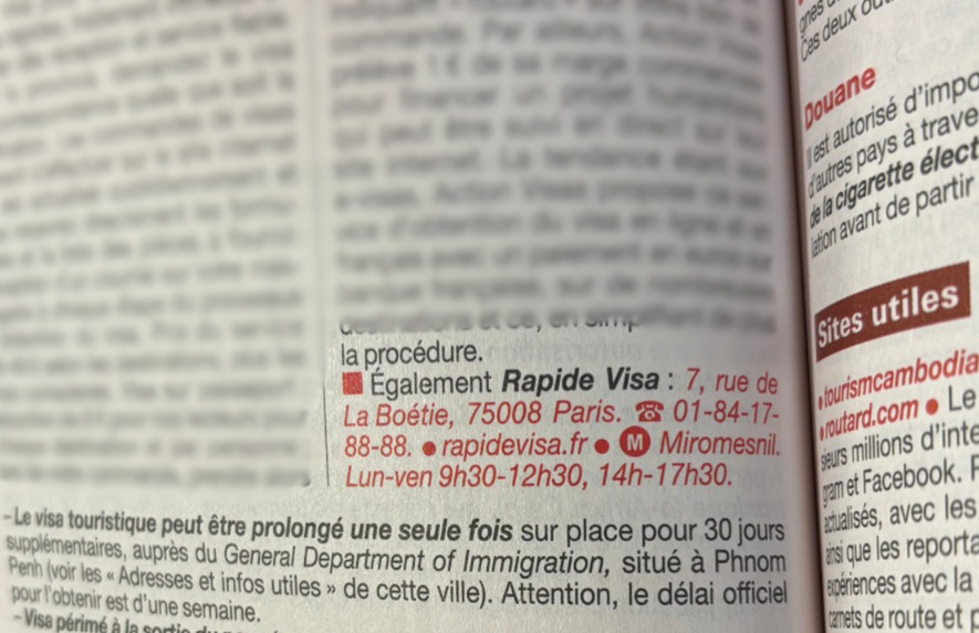 Photo de la recommandation de RapideVisa dans le Guide du Routard Cambodge Laos édition 2026