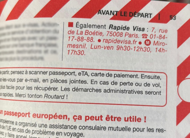 Photo de la recommandation de RapideVisa dans le Guide du Routard Kenya Tanzanie édition 2026