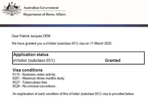 visa australie