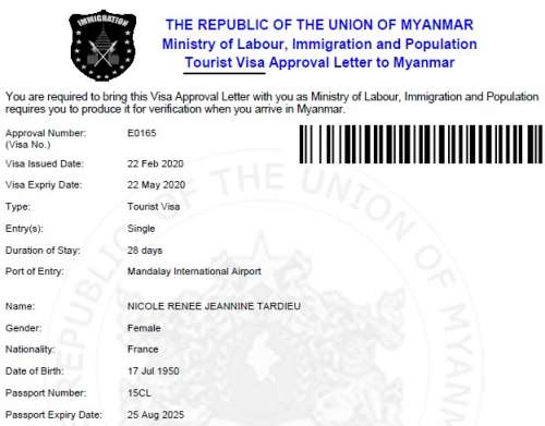 birmanie e-visa