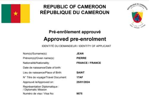 e-visa cameroun
