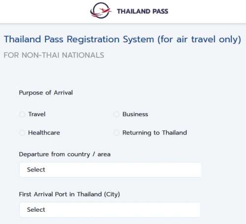 formulaire thailand pass