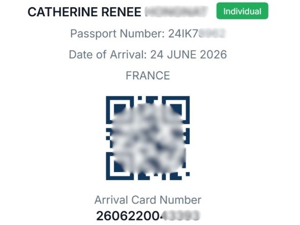 La carte d'arrivée Arrival Card All Indonesia