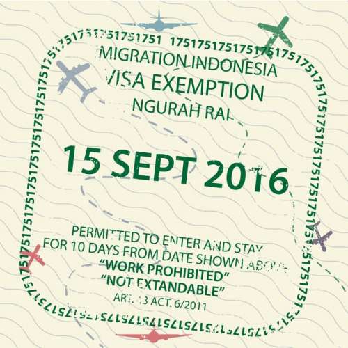 indonesie exemption visa