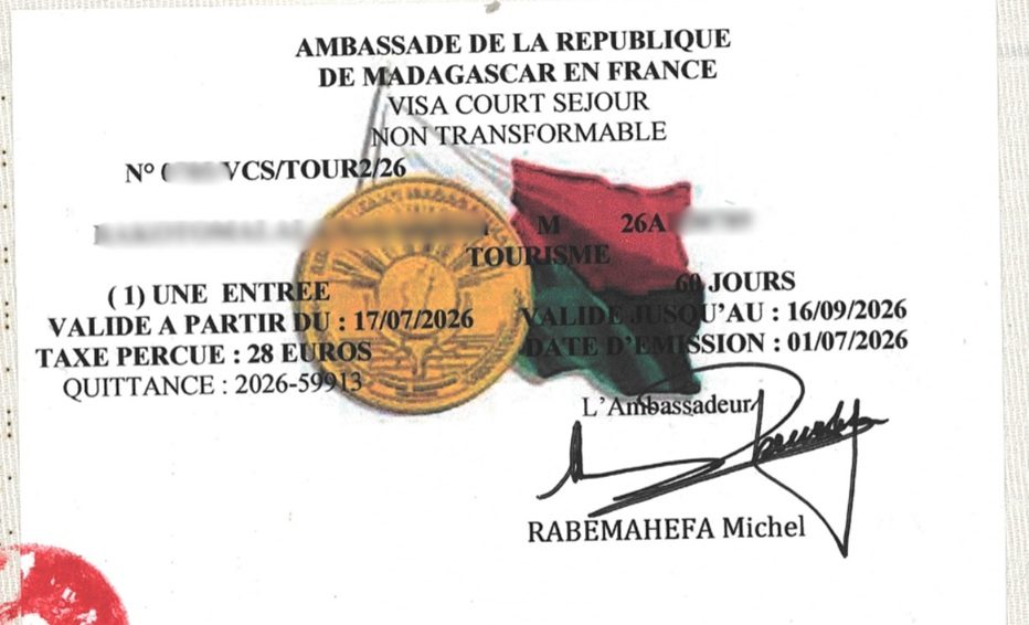 Le Visa sur passeport