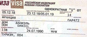 particularites visa russie