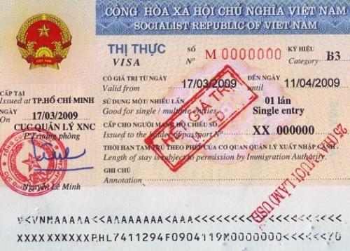 Demande de visa vietnam