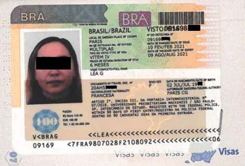 visa bresil dans passeport