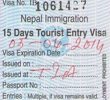 visa nepal officiel